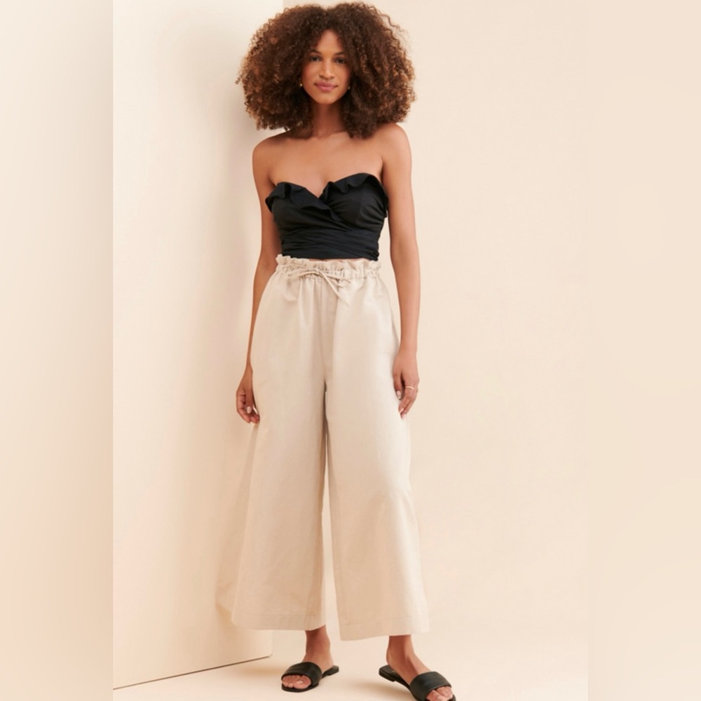 Ruffled Tie-Front Tube Top
